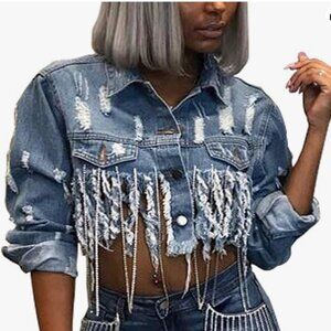 Women's Jean Jacket Long Sleeve Classic Western NEW